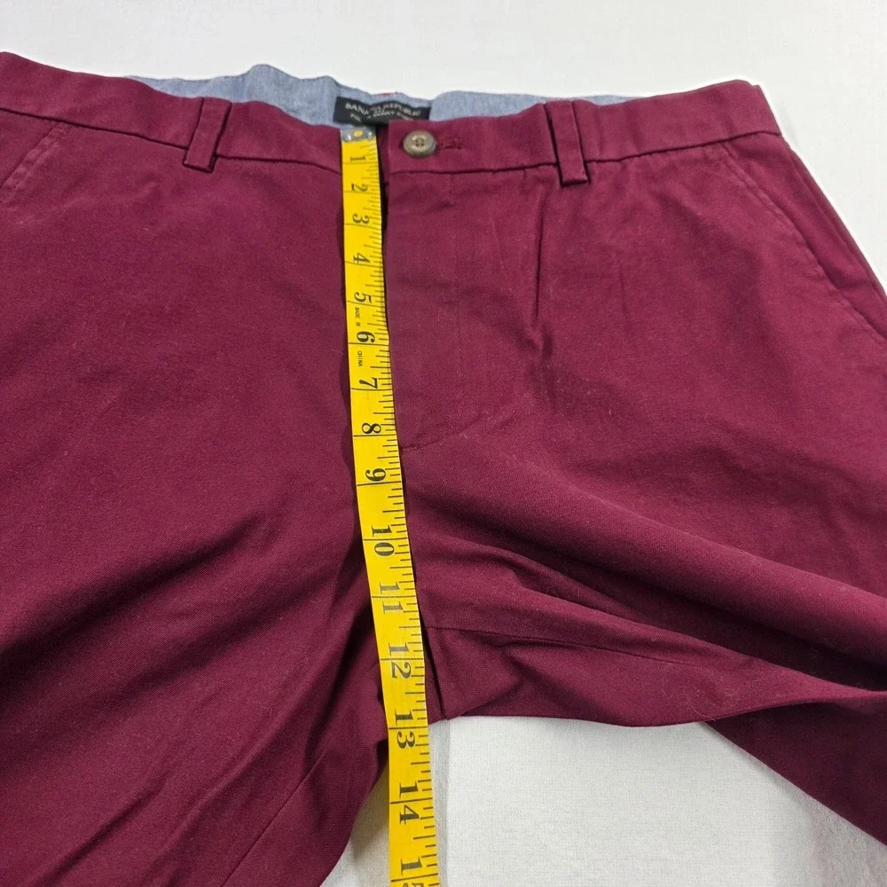 Banana Republic Fulton Skinny Chino Mens 36x30 Burgundy Maroon Flat Front Pants